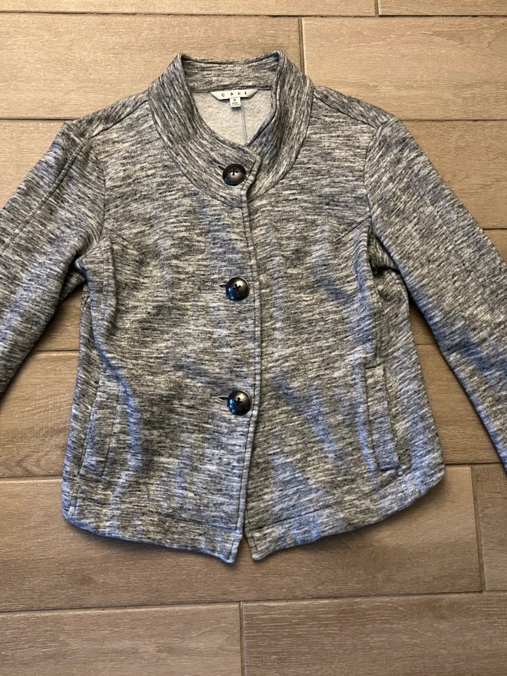 CAbi #596 Hourglass Heather Gray Fleece Jacket Size S